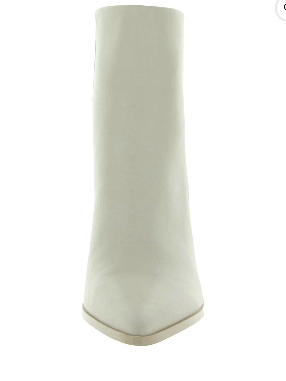 Steve Madden Women's Cream/ White ish Pointed Toe Block Heel Ankle Boots - Picture 2 of 7